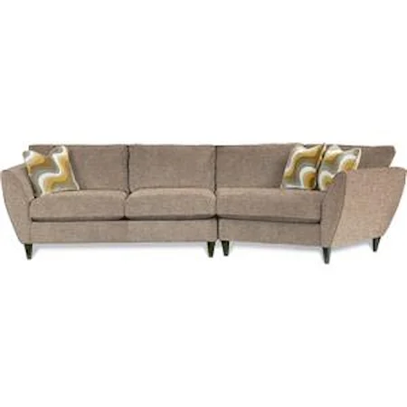Contemporary Two Piece Sectional Sofa with LAS Cuddler